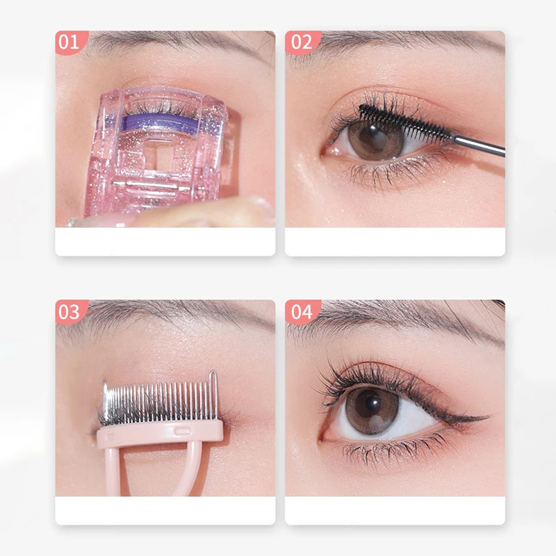 Eyelash Beauty Collapsible Separator Portable Eyelash Brush Comb Mascara Curl Eye Lash Stainless Steel Eyelash Combing Tools