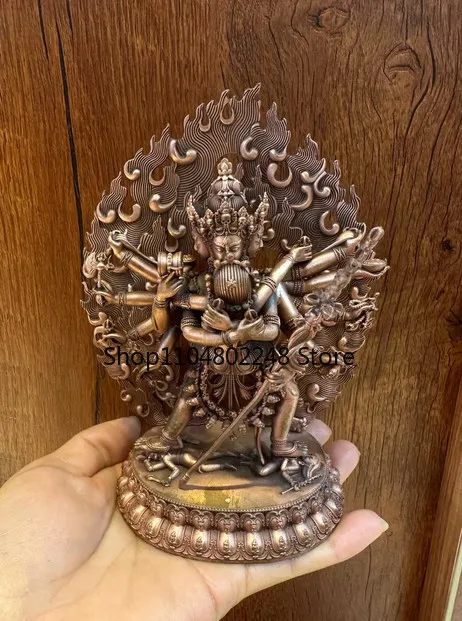 15CM Tibet Cakrasamvara Protector Buddha Copper Statue