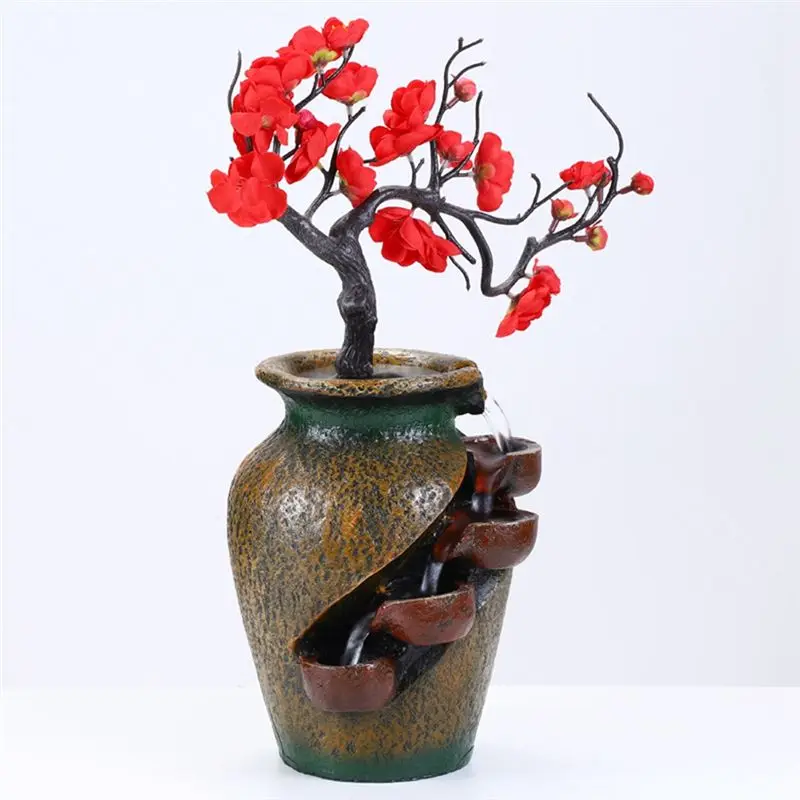 AEE6-Indoor Waterfall Vase Simulates Decorative Tree Desktop