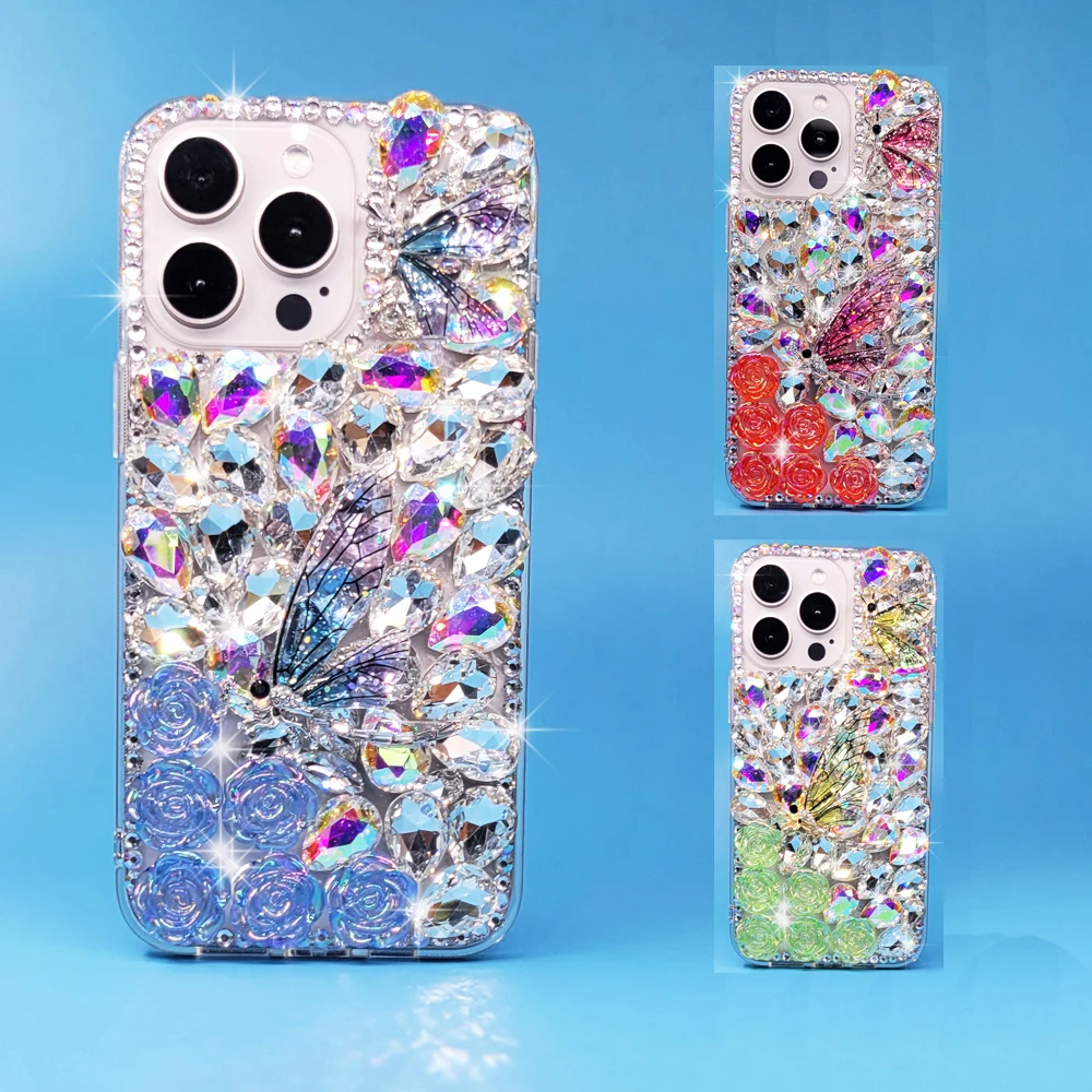 

Rhinestone Case for Samsung Galaxy S24 S23 S22 S21 S20 Ultra Plus FE Case Diamond Phone Cover Sunjolly for Galaxy S24 Ultra Case