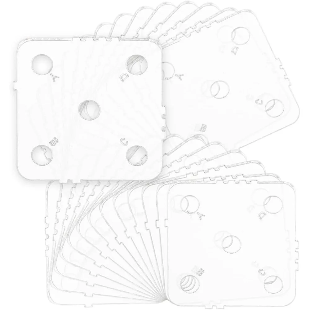 30Pcs Weaving Cards Acrylic Tablet Weaving Card 5 Holes Clear Loom Cards Handmade Weaving Tools for Tablet Craft DIY