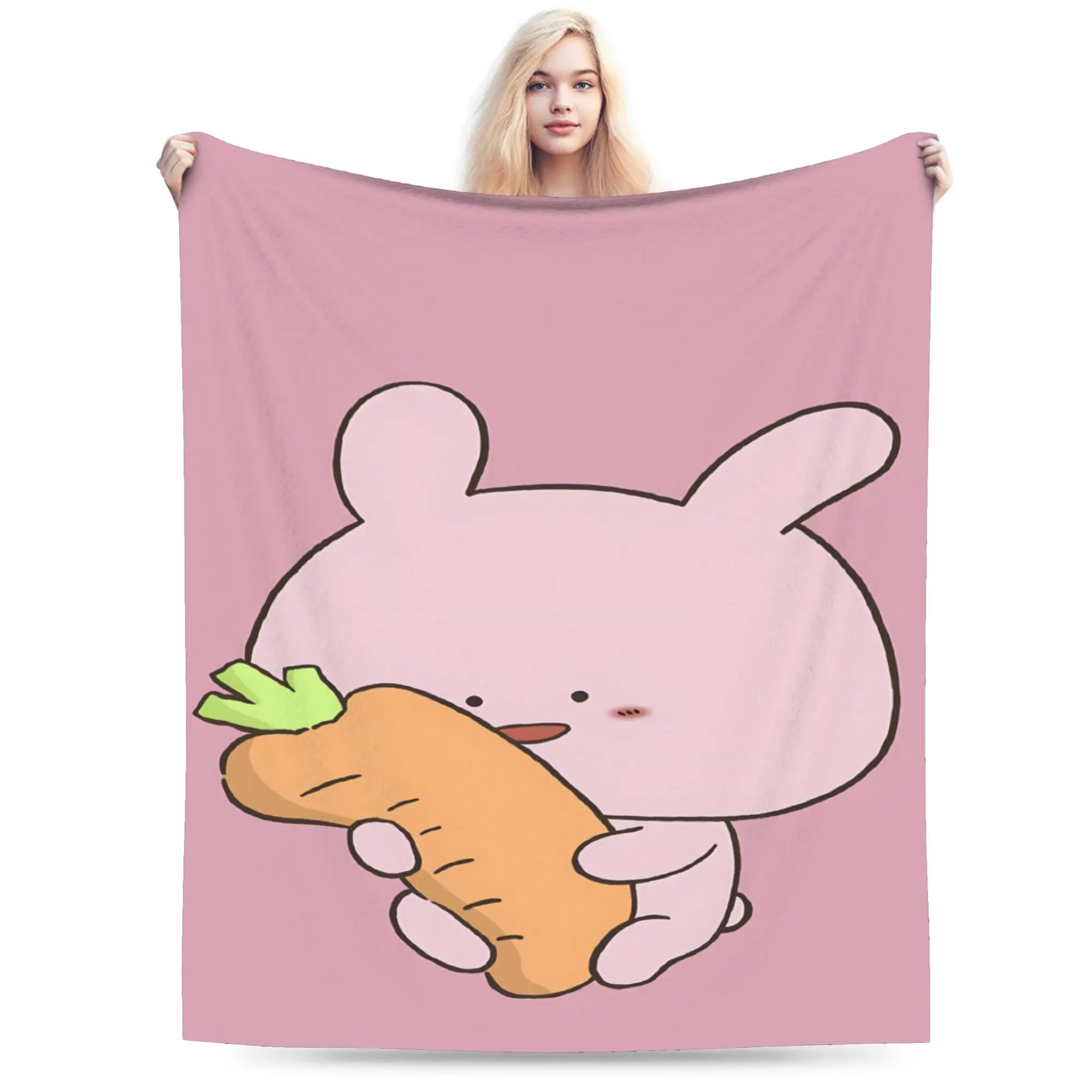 A-Asamimichaan Asleep Cute Asamimi Plush Blanket Girls Boys  Flannel Throw Blanket For Bedroom Warm Soft Quality Bedspread Gift