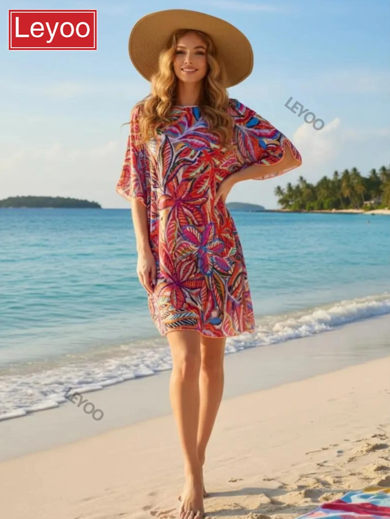 Swimsuit Hoodie Cover Printed Leopard Pattern Women's Cotton Shirt Sexy Loose Robe Beach Vacation Sunscreen Hoodie 2026 New