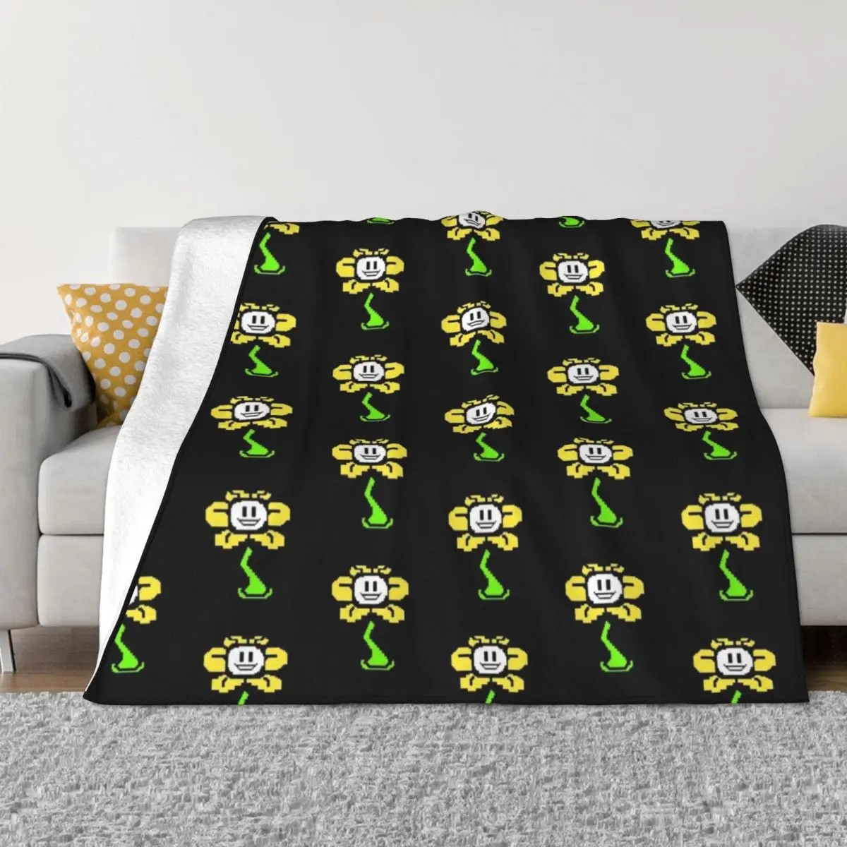 Undertale Flowey Throw Blanket Polar Sofa Blankets