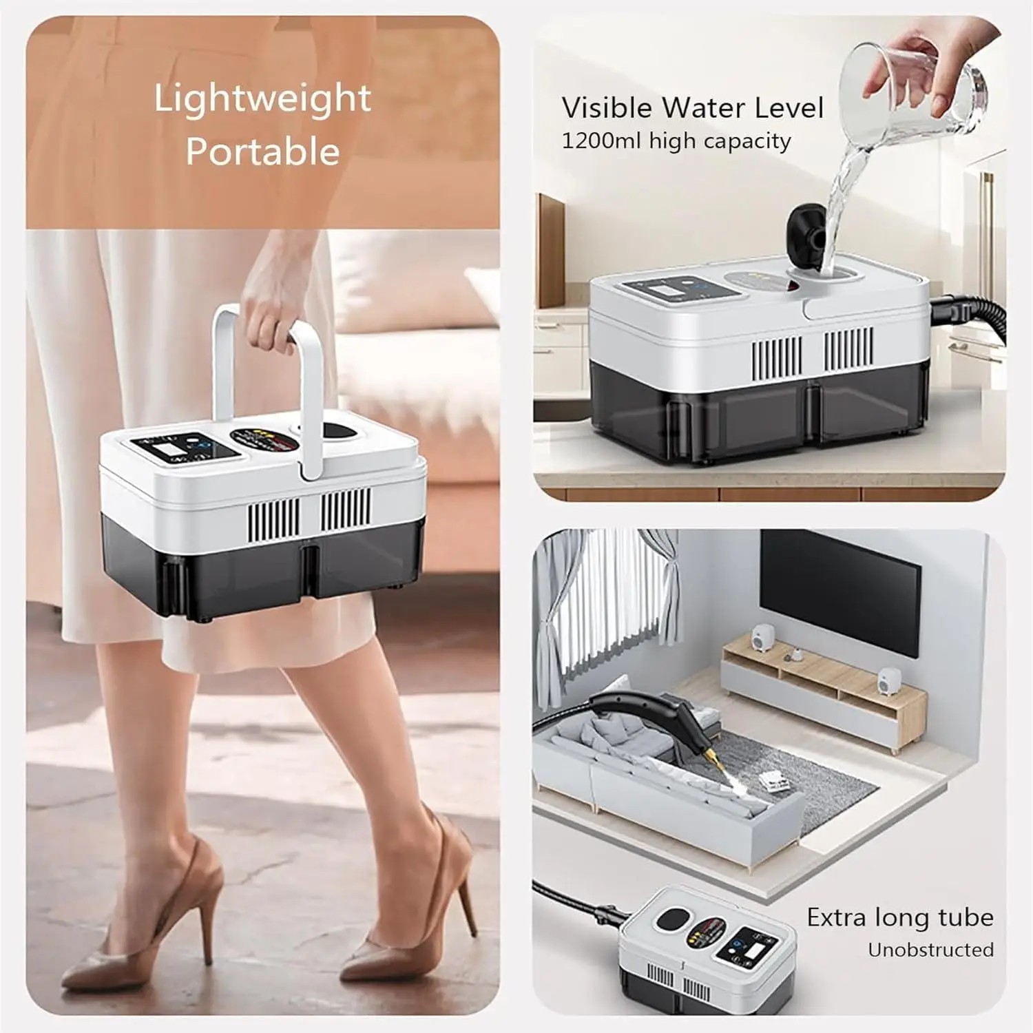 New High-temperature And High-pressure Steam Cleaner With Button Timer Steam Humidifier Household Cleaning Machine