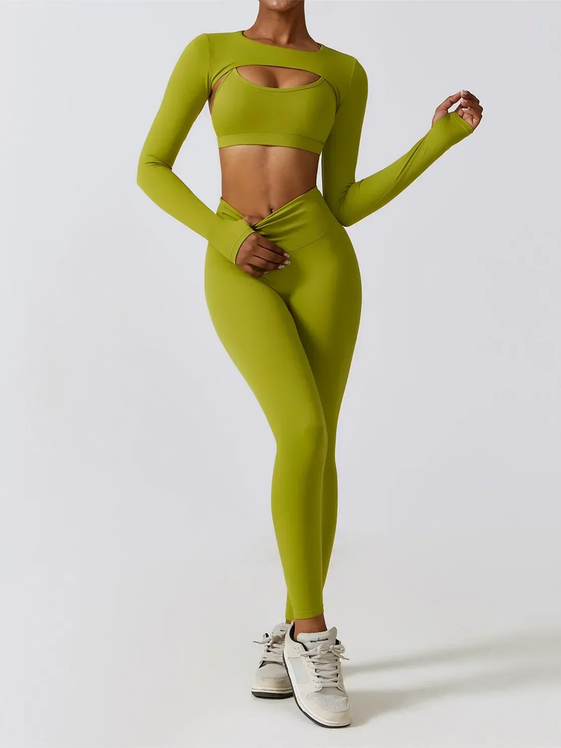 3 Piece Yoga Set Workout Outfits Women Tracksuit Jacket Sport Bra High Waist Leggings Fitness Long Sleeve Gym Zipper Sportswear