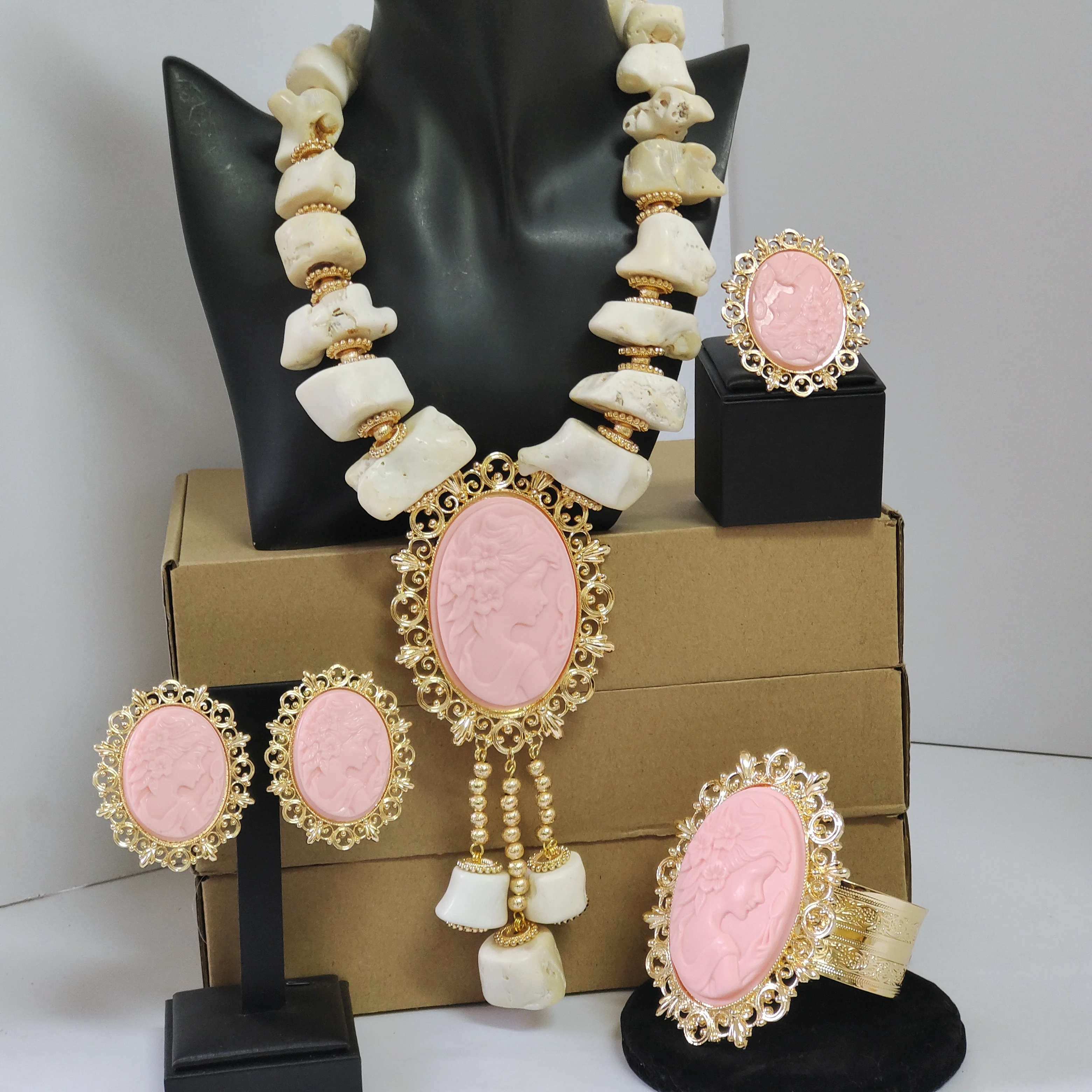 

New Coral Beads Jewelry Sets Original Real 2026