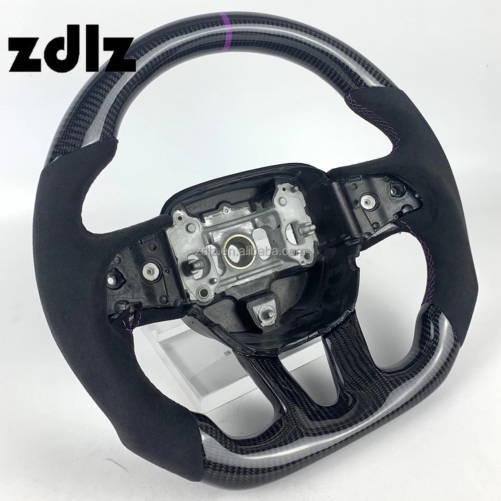 

For Dodge Charger Challenger 2015-2019 2020 2021 2022 2023 Alcantara Leather Carbon Fiber Steering Wheel Customizable