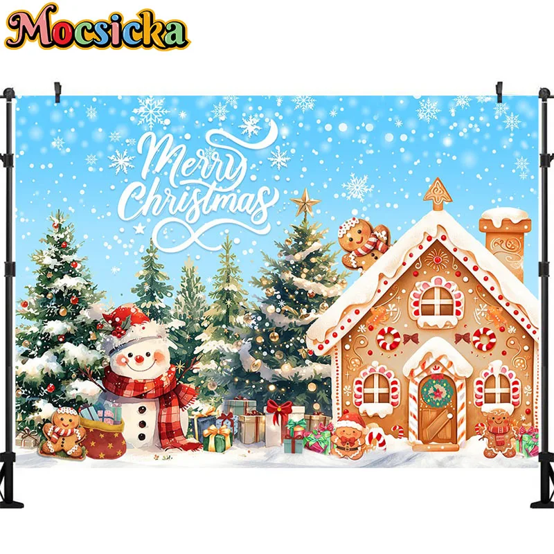 Buon natale fotografia fondali pupazzo di neve albero di natale decorazioni per feste forniture ritratti di famiglia ritratti per bambini puntelli da Studio