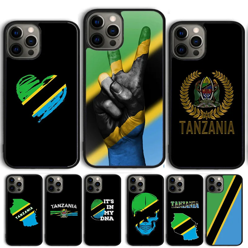 Tanzania Flag Coat Of Arms Phone Case For iPhone 14 15 16 13 12 Mini Max Cover For Apple 14 15 16 11 Pro Max 8 7 Plus SE2020