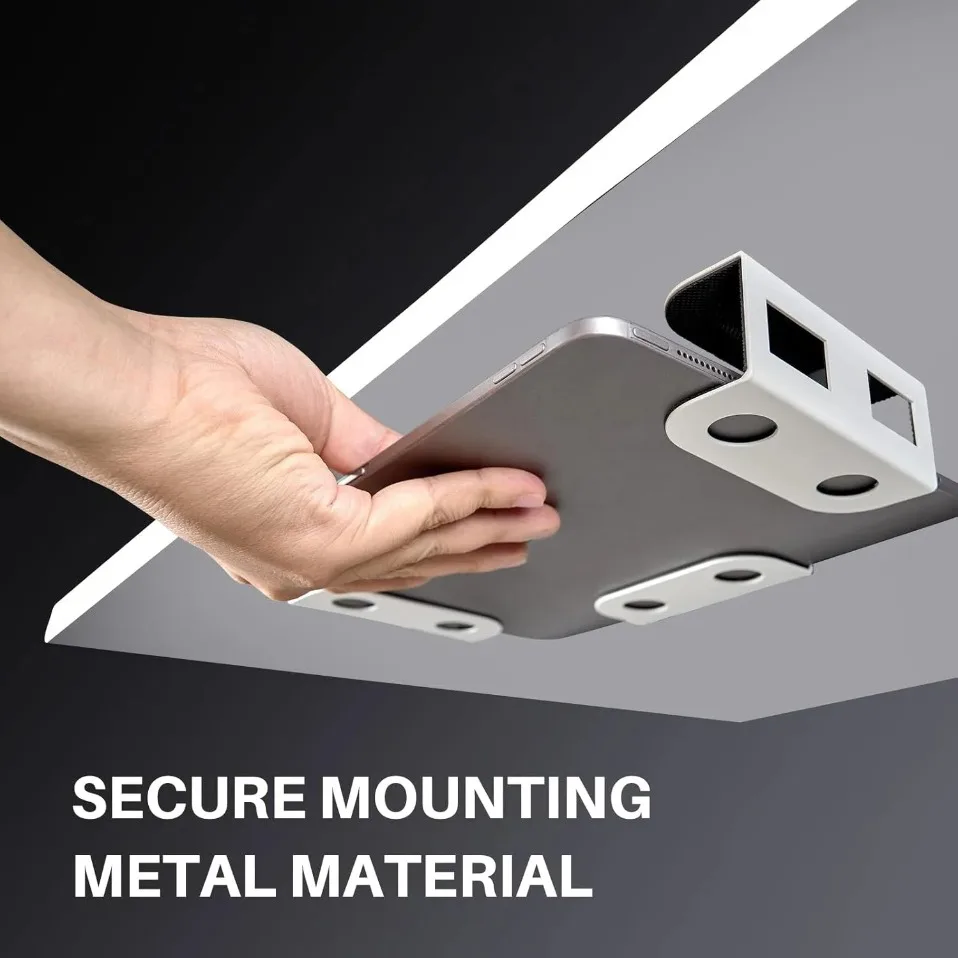 Under Desk Laptop Hanging Stand Universal Metal Hidden Notebook Storage Mount Desk Organizer Bracket Fit Most Notebooks