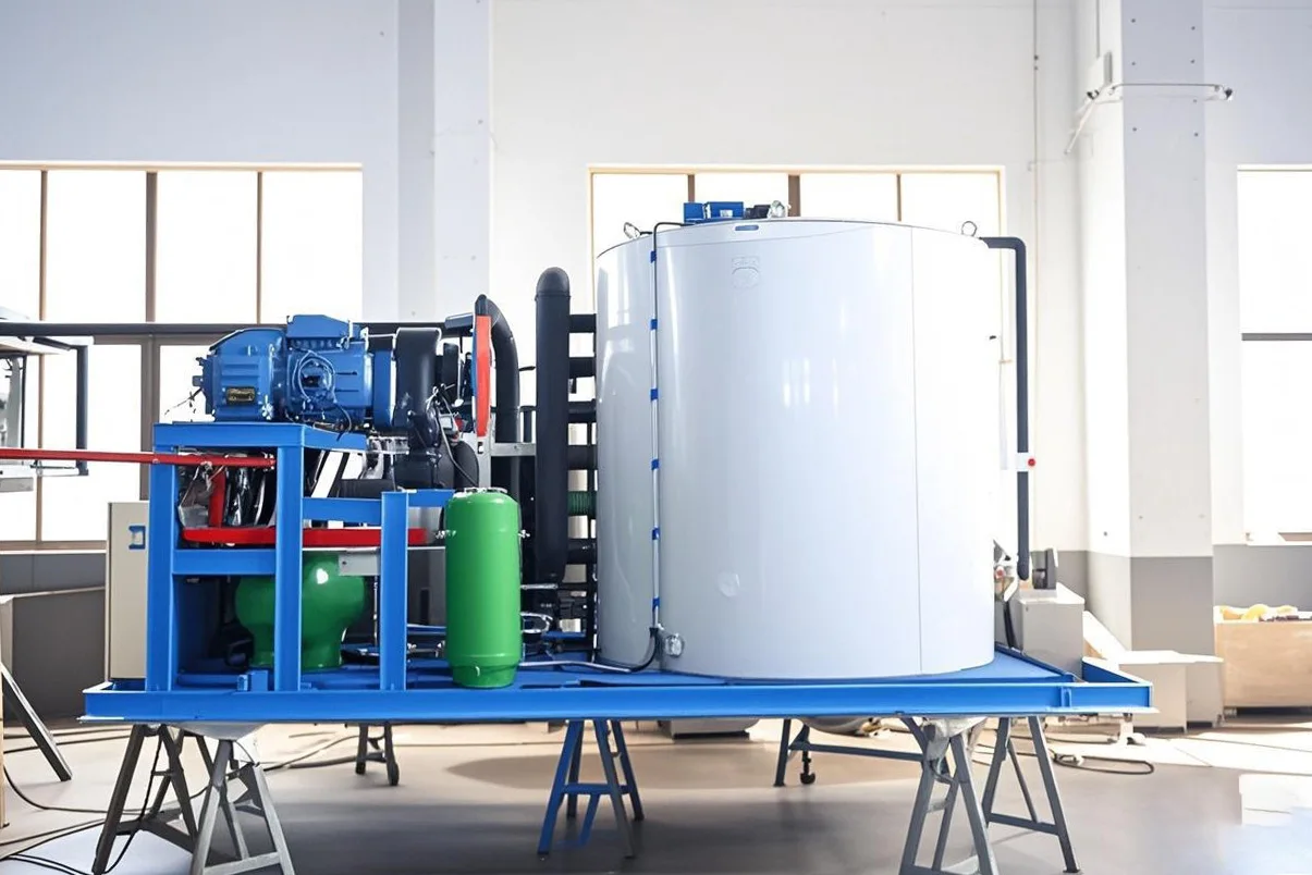 Industrial Flake Ice Making Machine Best Price 5T-30T Evaporator for Fish with Engine Pump Motor Core Components