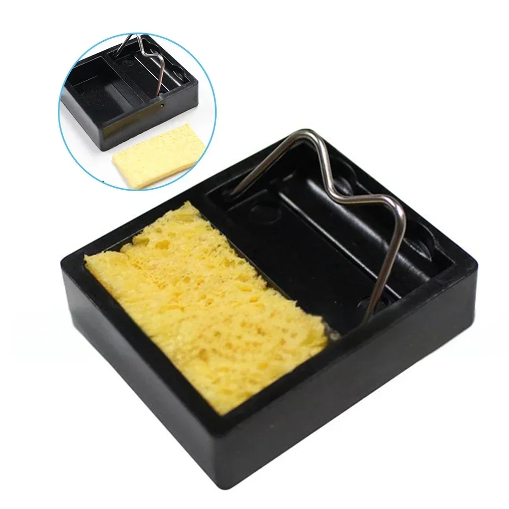 Soldering Iron Stand Portable Holder Soldering Tin Stand With Welding Cleaning Sponge Soldering Welding Accessories