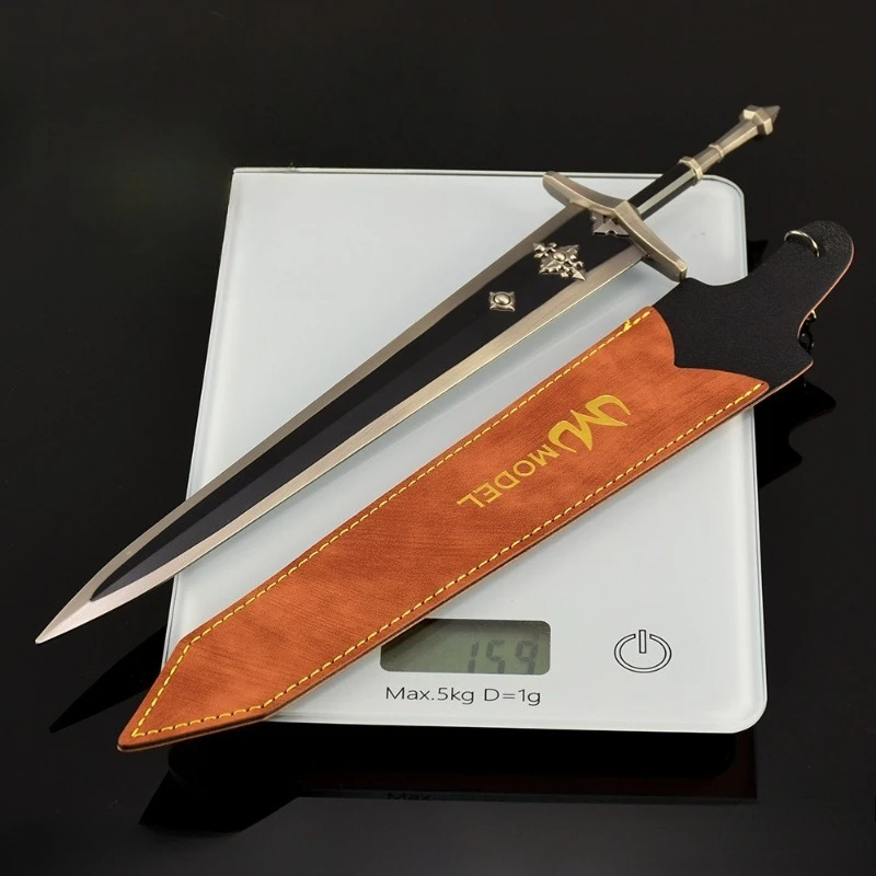 Modèle d'arme périphérique de jeu Eldenn, 30cm/11.81 pouces, épée de Prison solitaire, couverture en métal et cuir, édition d'ornement, Collection, cadeaux de bureau