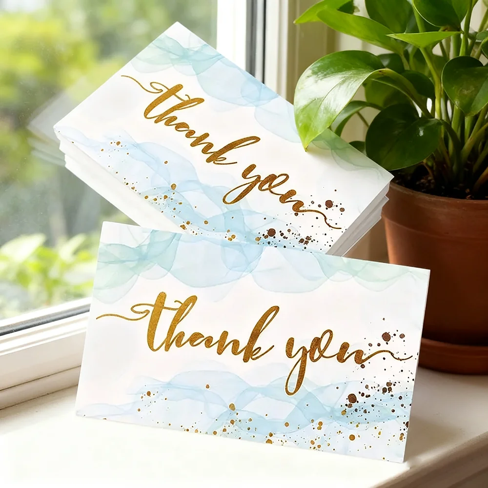 بطاقة تهنئة 50 قطعة بطاقات شكر التعبئة والتغليف ديكور حفل زفاف احتفالي دعوة الأعمال التسمية #3