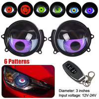 Car Dynamics Devil's Eye Remote Control 3-inch 12V Modified Car Lights 6-speed+Automatic Mode