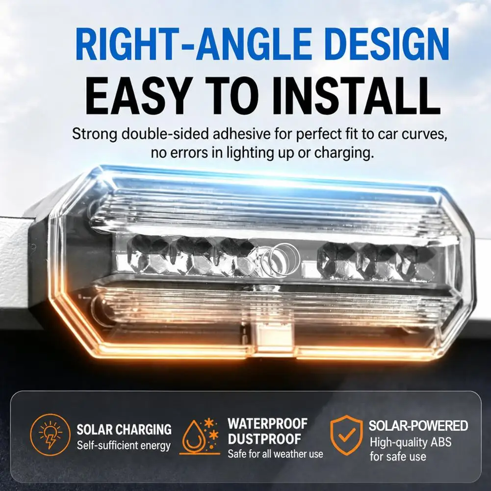 Solar Powered LED Warning Light Wireless Side Mark Light LED Strobe Anti-collision Safety Lamp For Truck Trailer SUV Car