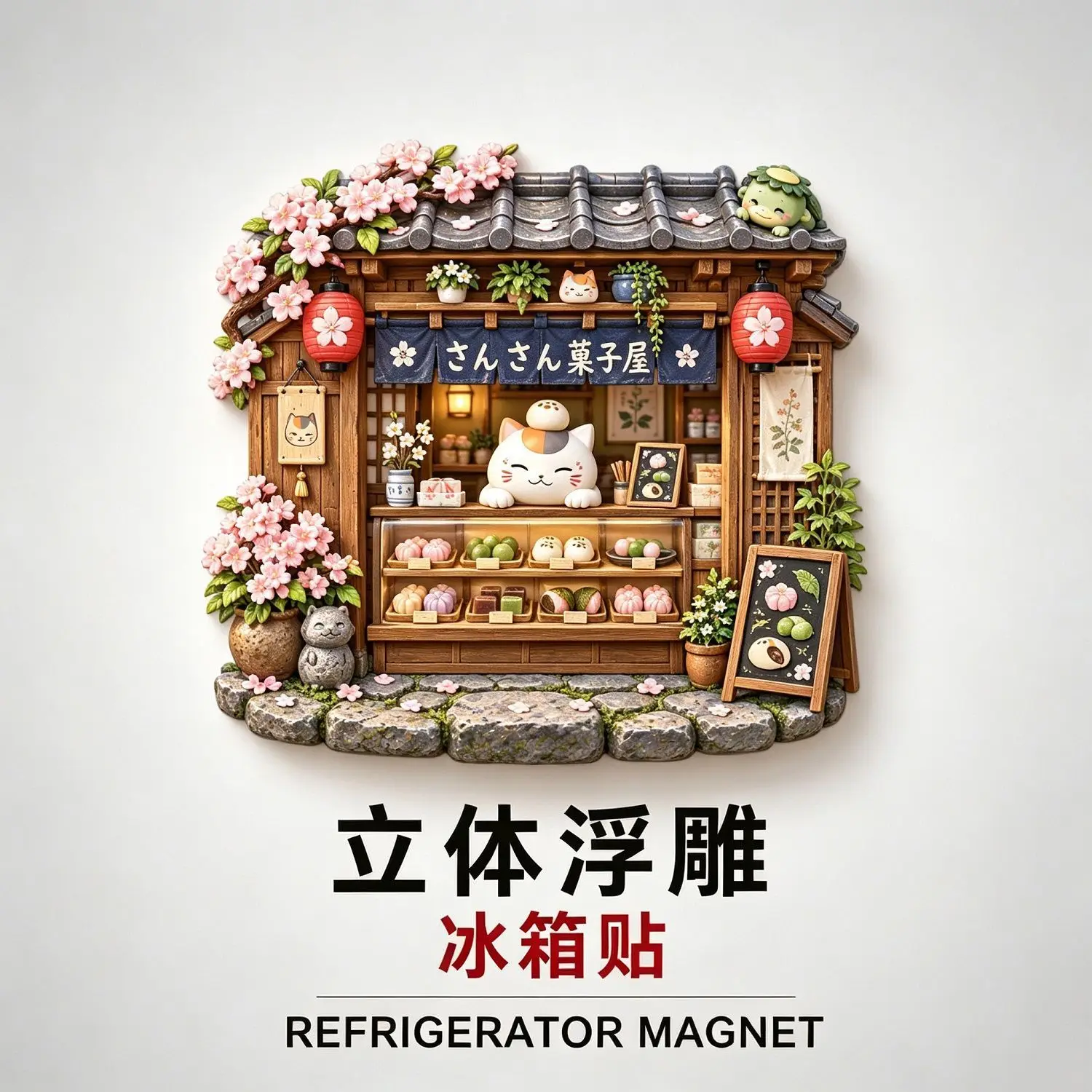 Sannan Confectionery Magnetic Resin Relief Refrigerator Magnet, Creative And Simple Design, Inspired By Natsume's Book Of