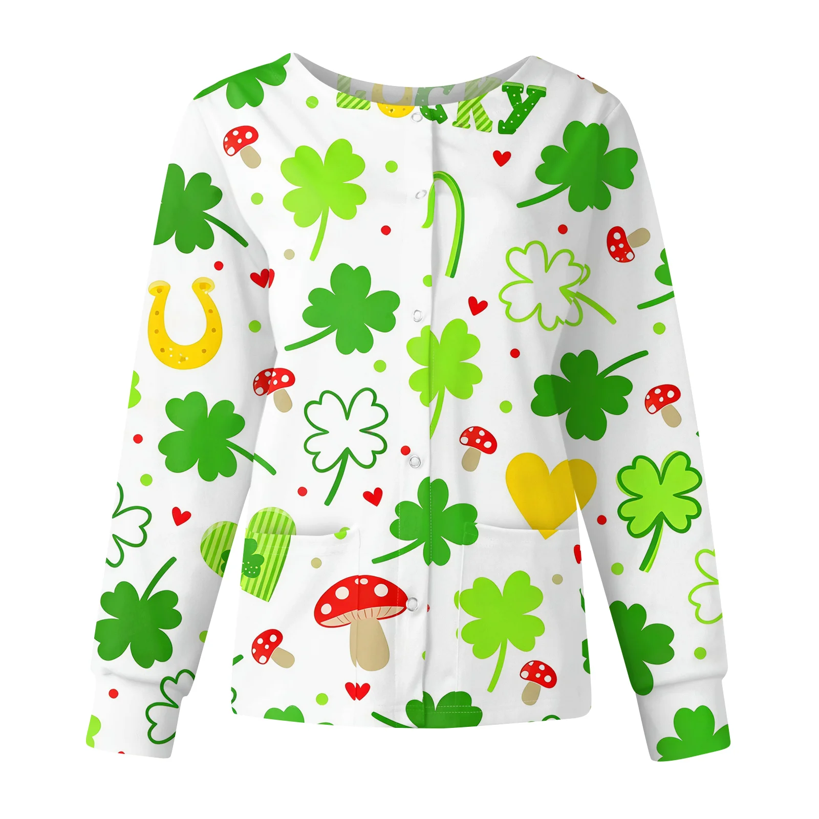 Damska odzież medyczna z nadrukiem, cienka, wygodna, z długim rękawem, do pracy w szpitalu, na operacje, do stomatologii, kosmetyczna, SPA, bluzka robocza.