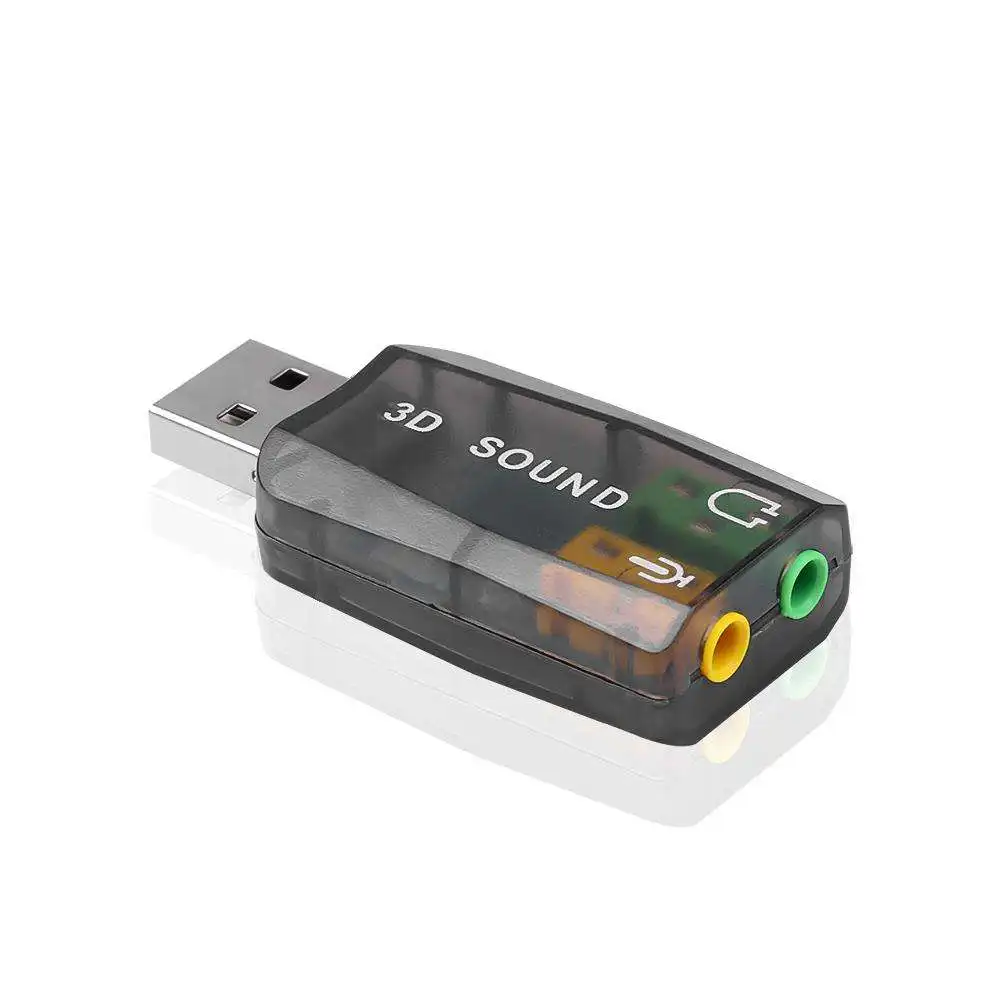 5.1 Sound Channel USB Audio Adapter Plug And Play 3D Stereo Headset Mic Sound Card Audio Interface For PC Desktop Laptop Speaker