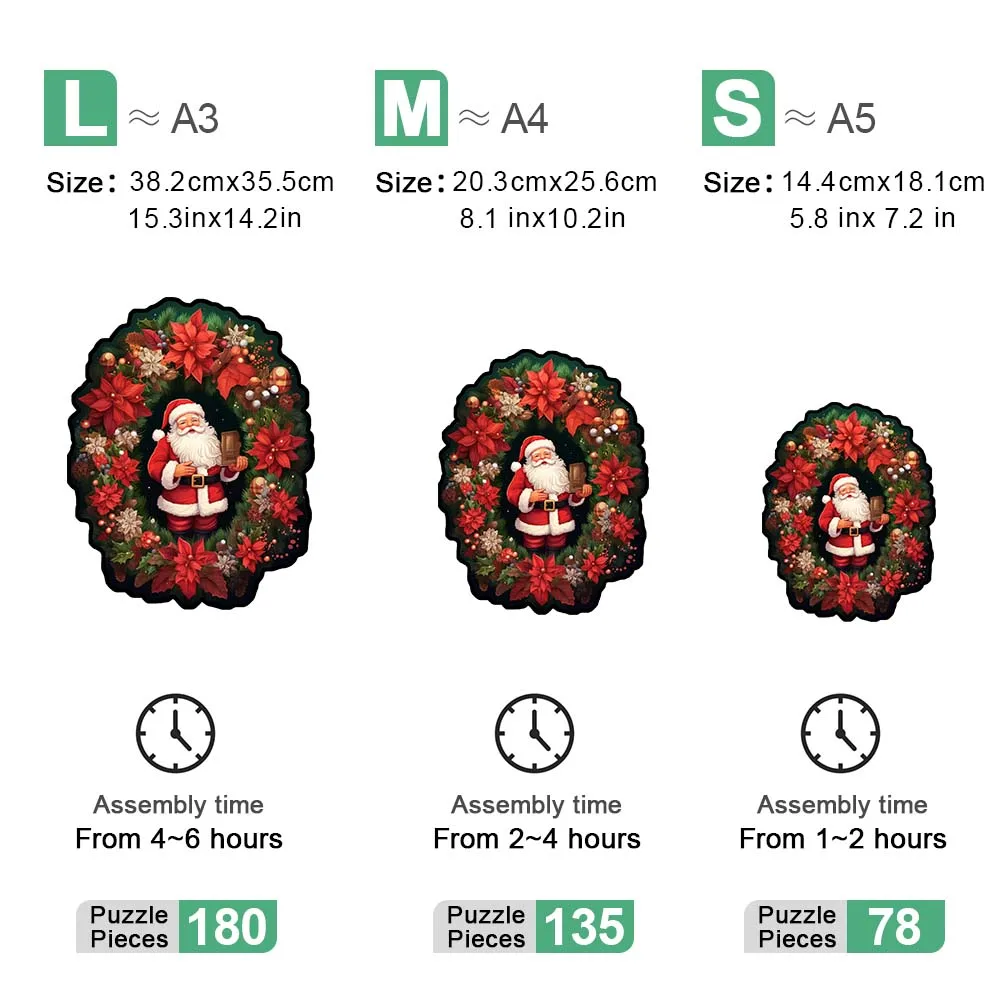 Rompecabezas de madera A3A4A5 Día de Navidad rompecabezas 3D personalizado regalo para niños adultos educación juguetes para niños familia gam interactivo