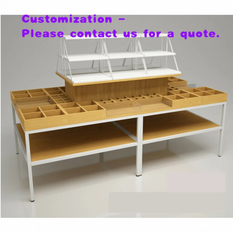 custom.New Style Metal Wood Light Duty 5 Shelves Cosmetic Display Cabinet Makeup Counter Stacking Shelves Supermark