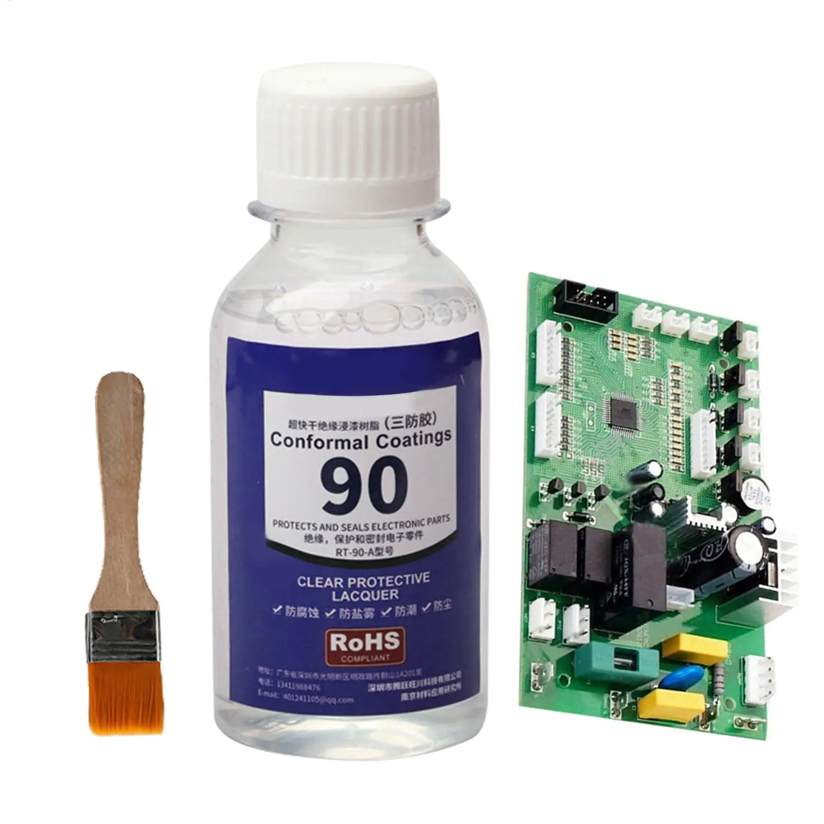 Electronic Waterproof Coating 100ML Protective Sealer Waterproof Quick-dry Clear Circuit Board Sealant with Brush for Insulating