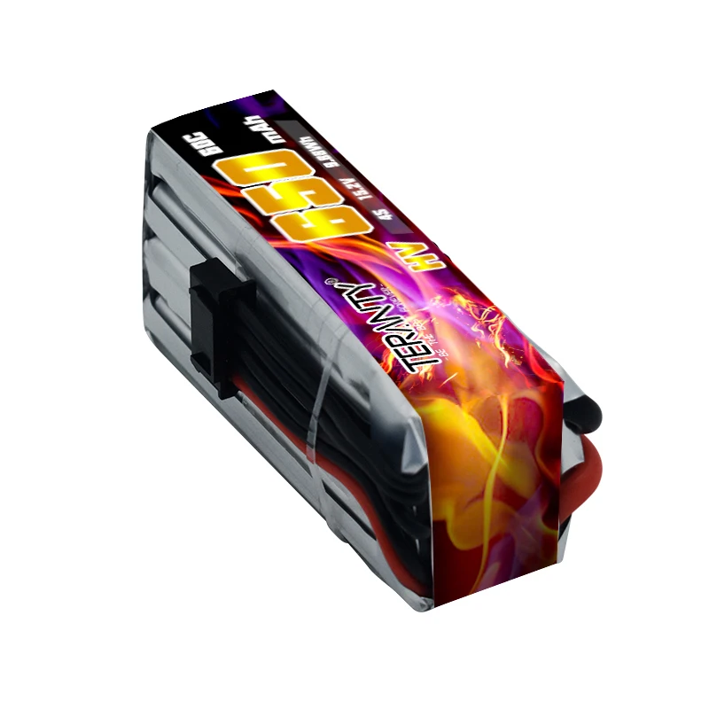 แบตเตอรี่ Lipo สำหรับเดินทางในร่ม650mAh 4S 15.2V 60/120C แบบจำลอง UAV tinyhawk แบตเตอรี่สำหรับแข่ง FPV