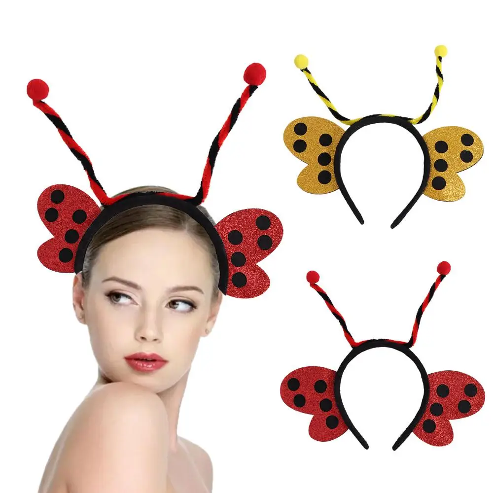 ตลกเกาหลีสไตล์ Bee Headband Photo Props ตกแต่งฮาโลวีน Hairband Headdress อุปกรณ์เสริมผมผีเสื้อผม Hoop Party