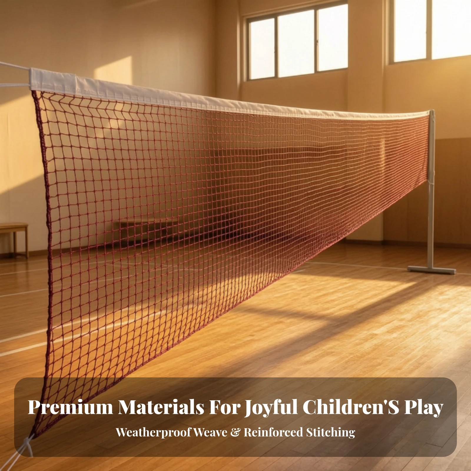 Badminton Net with Side Cords Lightweight Badminton Net Foldable Indoor for Backyard, School Court 2
