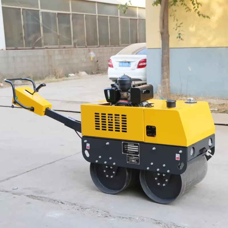 Small handheld double drum vibratory roller for hydraulic systems