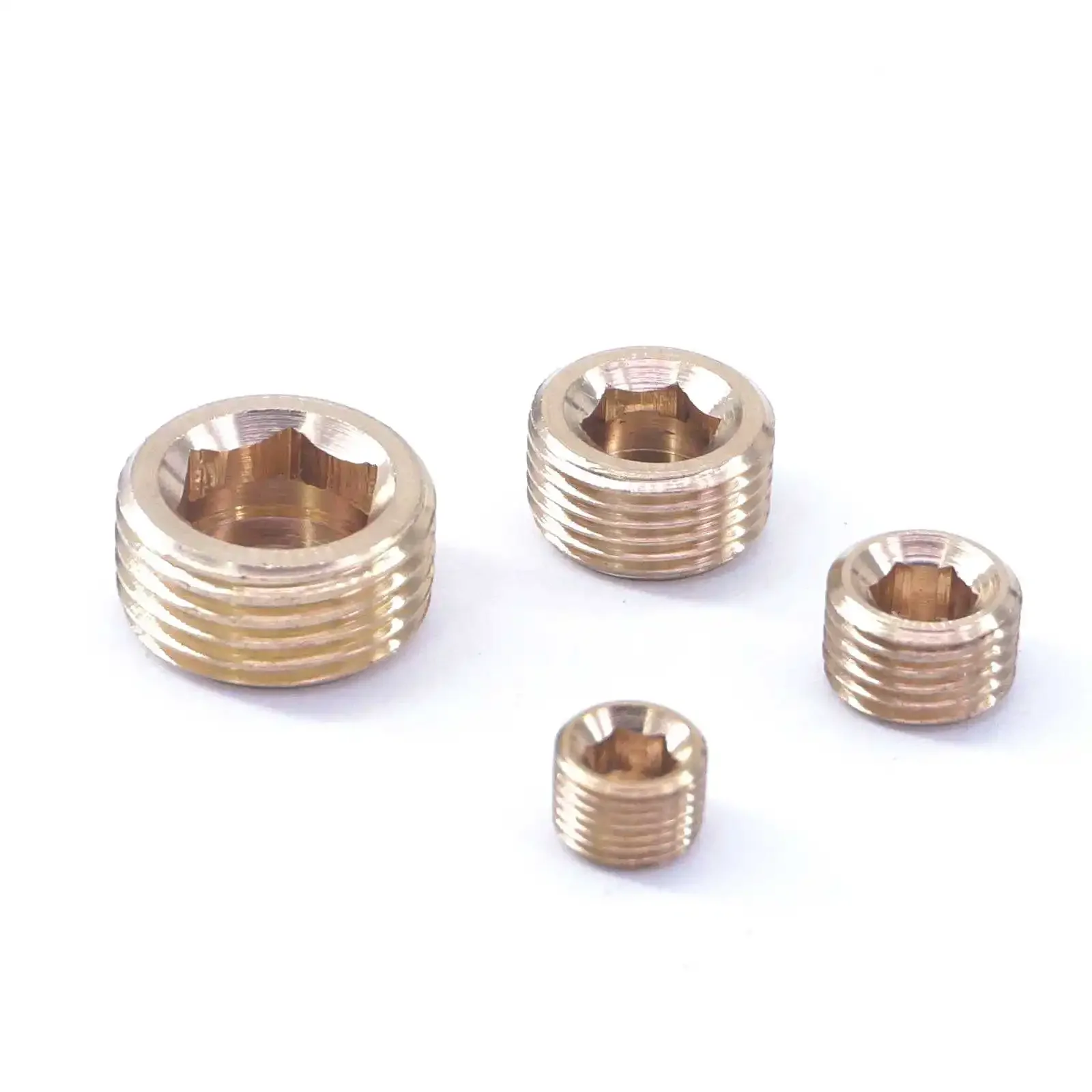 LOT2 M5 M6 M8 M10 M12 M14 M16 M18 M20 M22 Male Metric Thread Brass Countersunk Plug Socket Hex Head End Cap Pipe Stopper