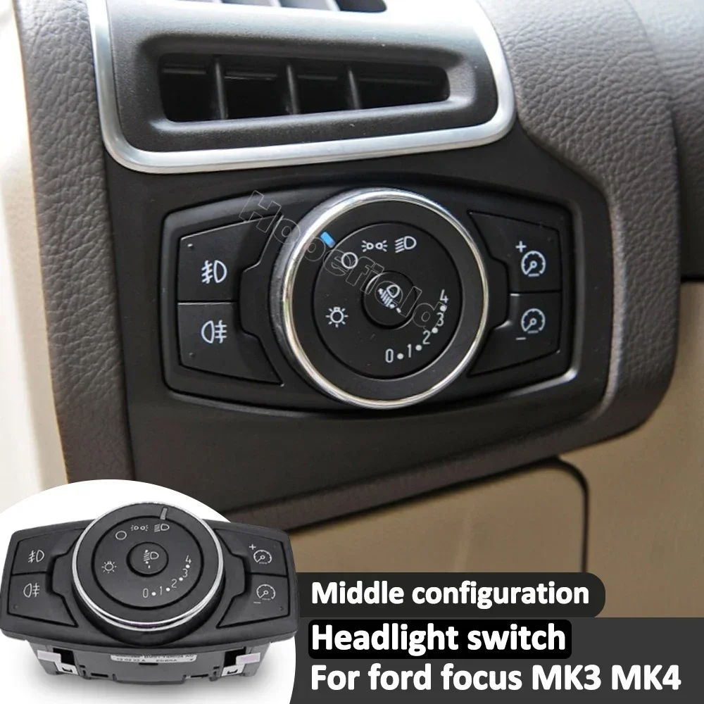 

Car headlight control fog light switch lamp led beam button for Ford Focus 3 MK3 2008 2011 MK4 2012-2018 BM5T13A024F accessories