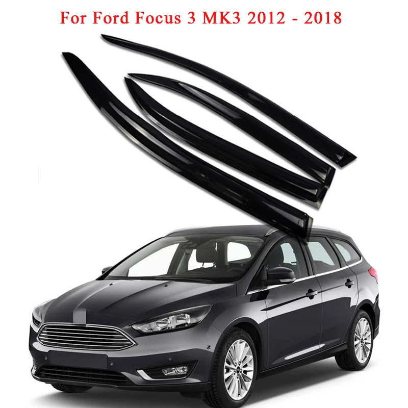 For Ford Focus 3 MK3 2012 2013 2014 2015 2016 2017 2018 Car Auto Smoke Side Window Visors Deflector Rain Guard Sun Shade Shelter