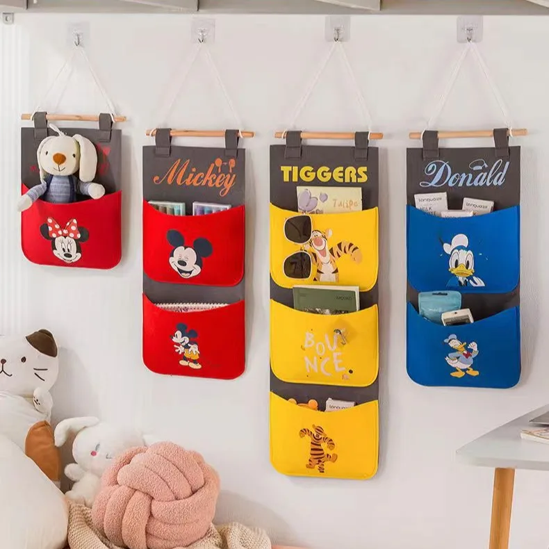 

Подвесная сумка Disney с милым мультяшным рисунком Микки и Минни, украшение для стены, сумка для хранения игрушек, многоцветная открытая сумка, настенная подвесная сумка