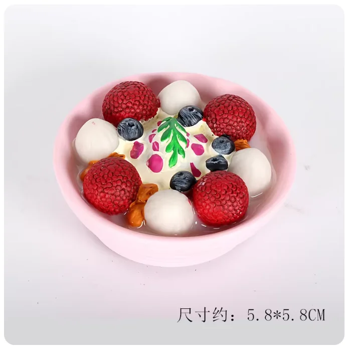 Litchi Strawberry Ice Cream Handmade Painted 3D Fridge Magnets Tourism Souvenirs Refrigerator Magnetic Stickersckers Gift