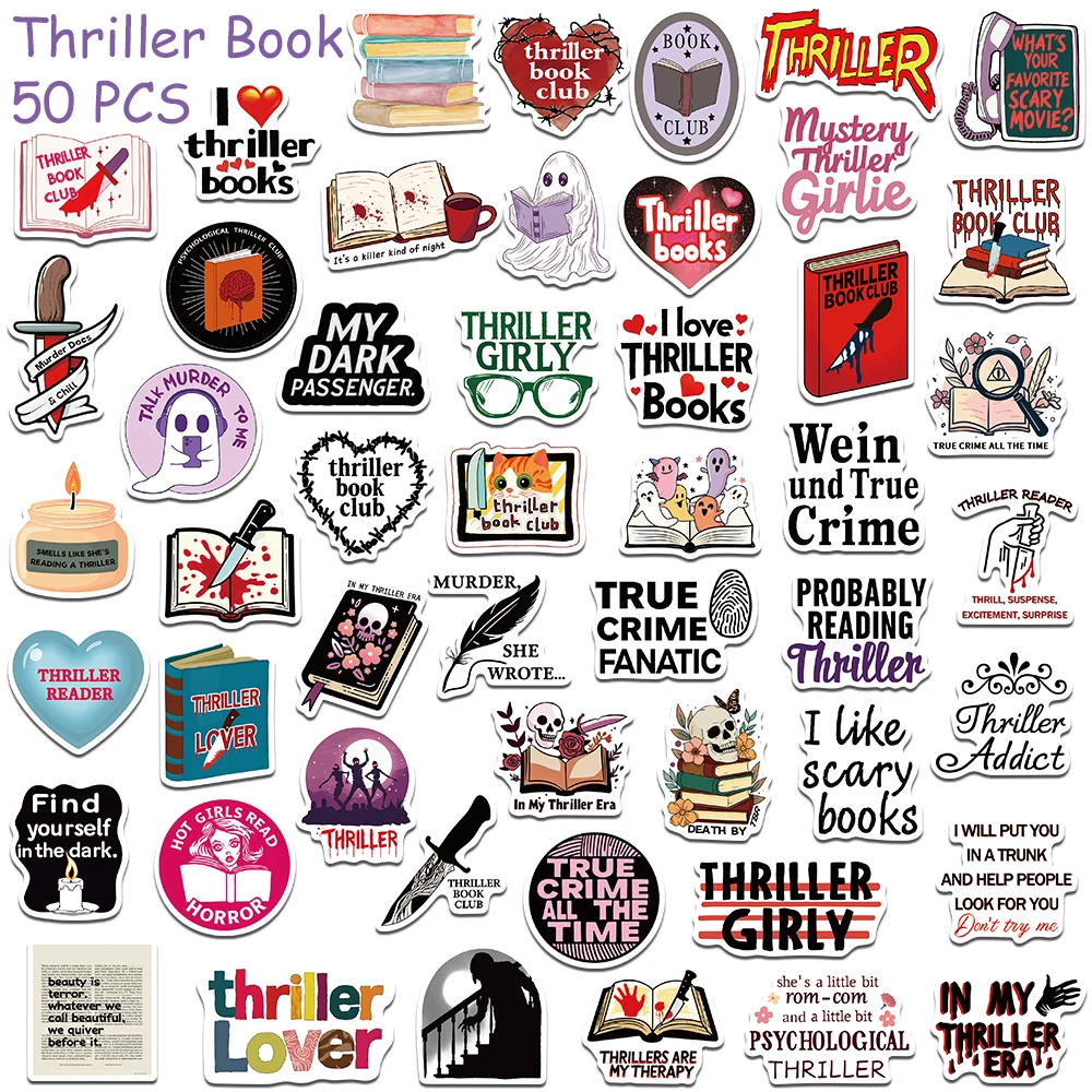 50 قطعة ملصقات كتاب الإثارة الشارات للهاتف المحمول سجل القصاصات سكيت الغيتار DIY الكتابة على الجدران ملصقات الجمالية الهدايا الإبداعية