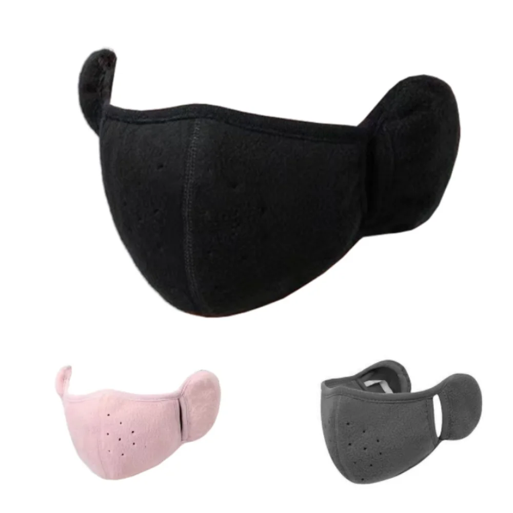 Winter Warm Face Cover Windproof Breathable Thickened Polar Fleece Ear Protection Cycling Mask Thermal Anti-Cold Ski Mask