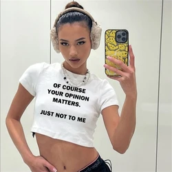 Women's Y2K Clothes Crop Tops Punk Casual Letter Printed Short Sleeve T-Shirt Gothic Aesthetic Emo Girls Hip Hop Rock Streetwear