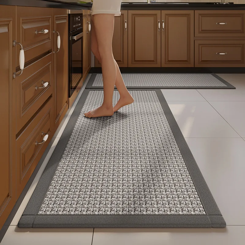 Polyester Woven Kitchen Floor Mat Absorbs Water and Oil, Long Kitchen Rug Non-slip and Wear-resistant Door Mat 50x80C/50X120CM