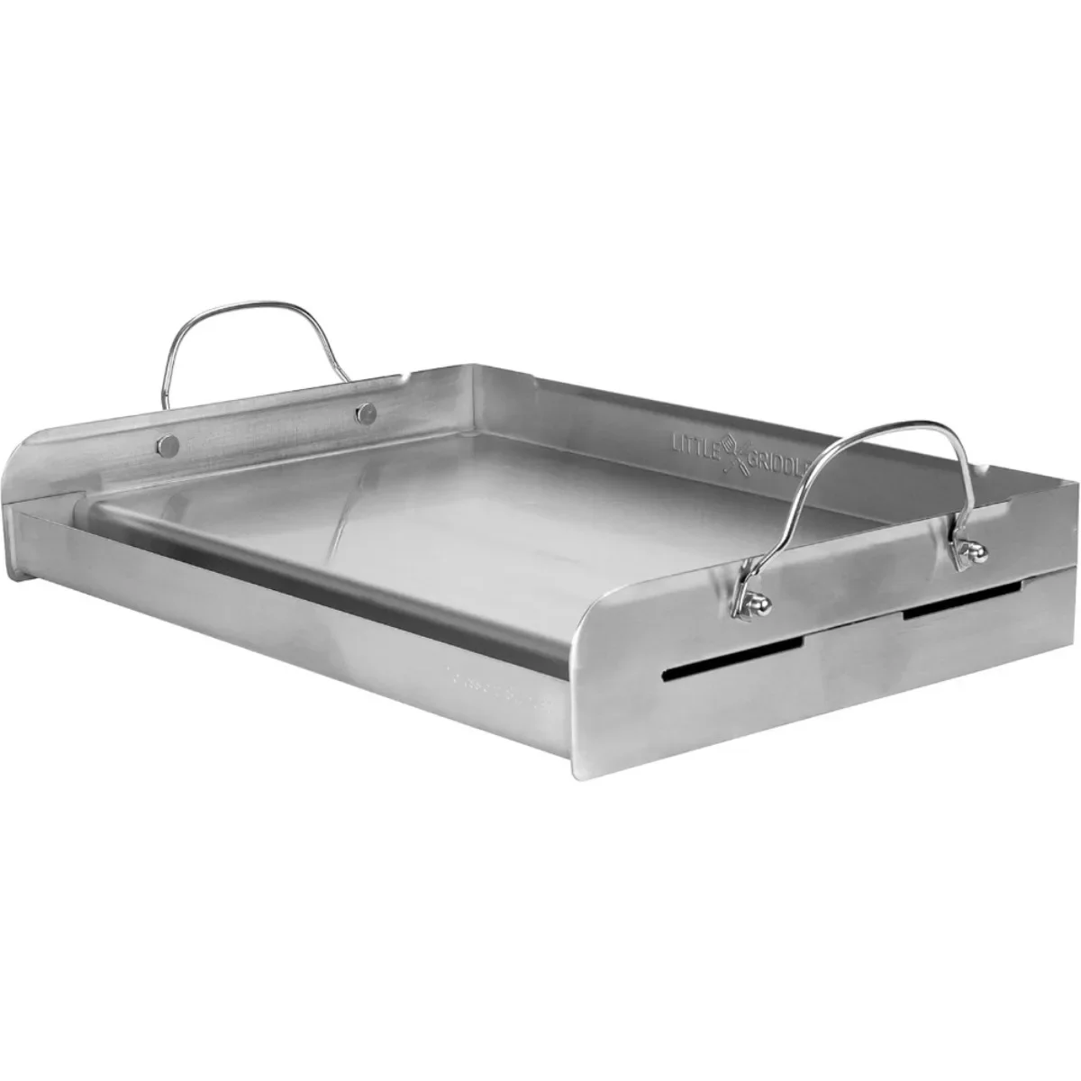 

100% Stainless Steel Griddle 25x16 Inch, Even Heat Distribution with Cross Bracing for Outdoor Grills & Camping Stoves