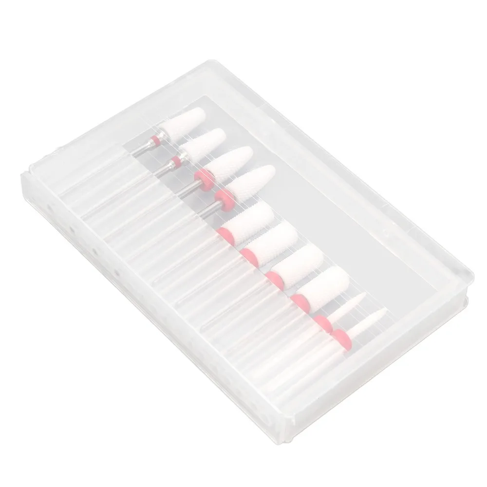10pcs Stainless Steel Nail Art Drill Bits Set Ceramic Left & Right Rotation Available Nail Glue Removal Bits