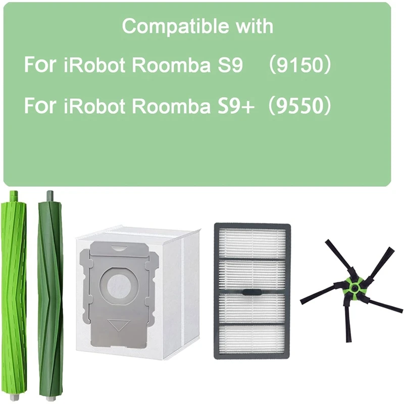 AA21-vervangende onderdelen voor Irobot Roomba S9(9150) S9+ S9 Plus(9550) serie stofzuiger Hoofdzijborstels Hepa-filters