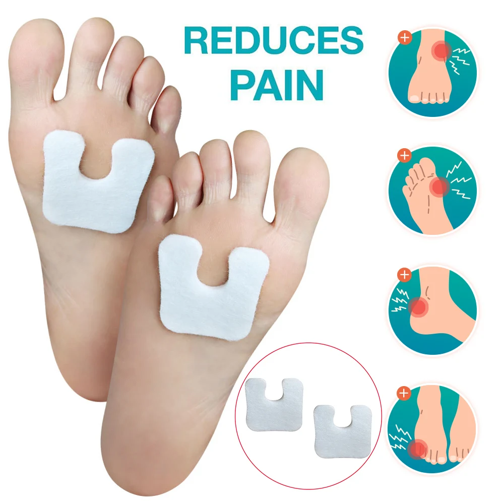 Pexmen 2Pcs U-Shaped Felt Callus Pads Self-Adhesive Forefoot Metatarsal Pads for Pain Relief Keep Calluses from Rubbing on Shoes