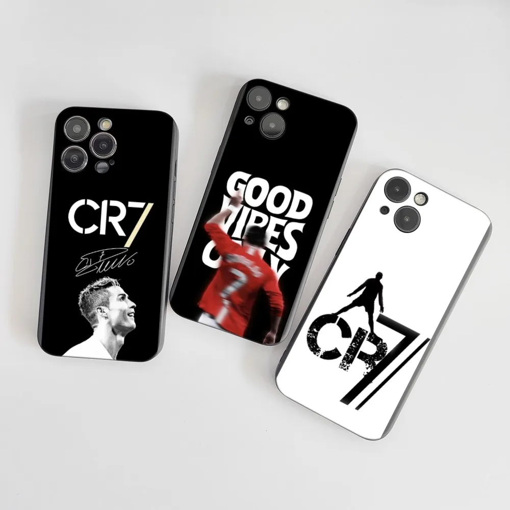 1PC Mr Football C-cR7-R-Ronaldos Phone Case Silicone Soft For iPhone 16 15 14 13 12 11 X XR Plus Pro Max Plus