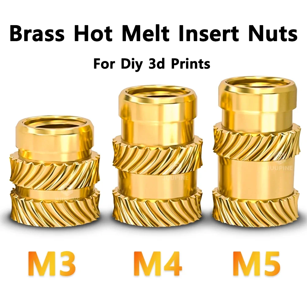 

Латунные гайки для термоплавких вставок Нагревательная формовочная гайка M3 M4 M5 Вставки с двойной саржевой накаткой и медной резьбой