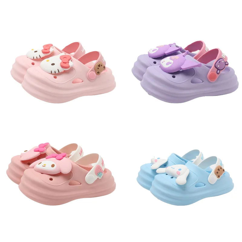 

Hello Kittys Kuromi Anime Kawaii Sanrios Hole Hole Shoe Child Summer Home Live Can Be Worn Outside Indoor Anti-Slip Eva Material