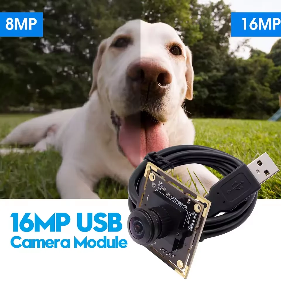 ELP 16MP 180 Degree Fisheye USB Camera Module for Computer IMX298 Sensor Mini UVC Wide Angle 4K Video Camera For Robotics Vision