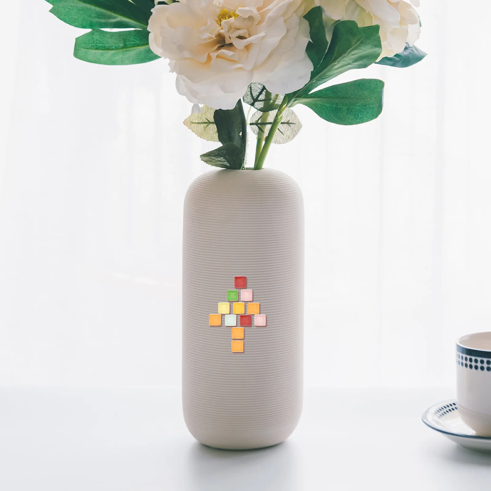 

450Pcs Mixed Color DIY Mosaic Tiles Decorative Pieces for Craft Clocks Glasses Vases Jewelry Supplies Mirror Tiles for Crafts