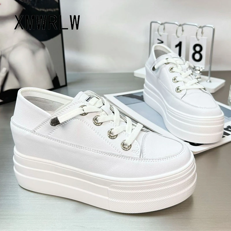 

XMWRLW/2020 весенне-осенняя женская обувь, модная женская осенняя обувь из натуральной кожи, белые кроссовки для женщин, обувь на резиновой подошве